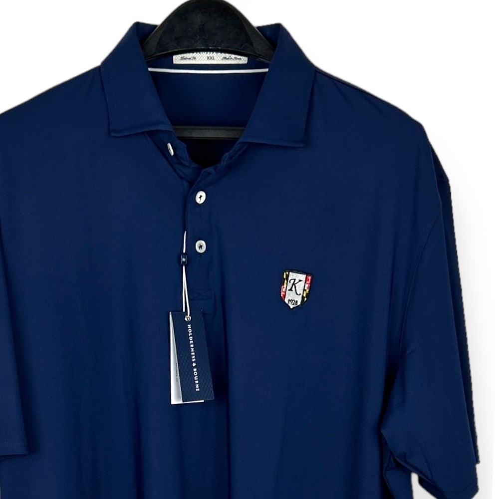 NEW Holderness & Bourne The Anderson Golf Polo Mens 2XL Performance Wicking Blue